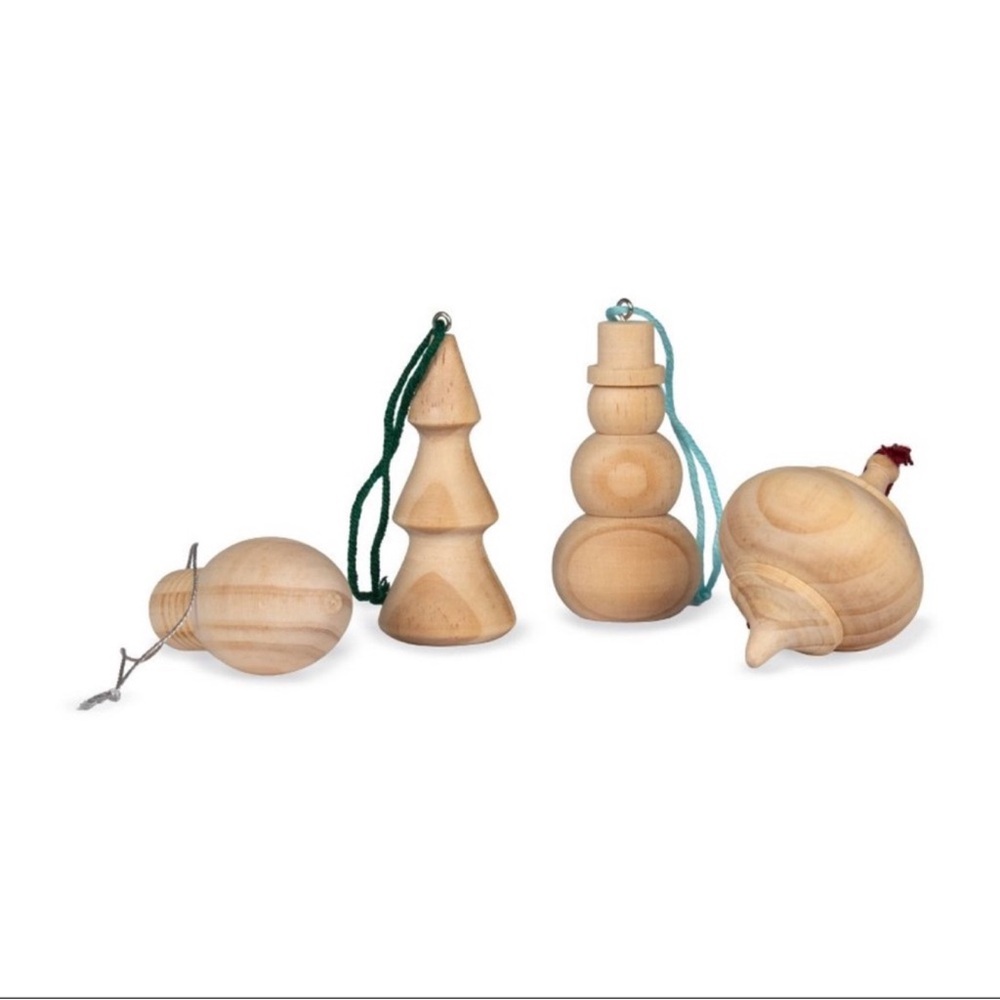 New! Set of 4 Wooden Ornaments from Target Bullseye Playground 2025